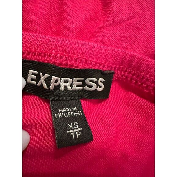 Express Romantic Hot Pink Ruffled Halter Top Size XS - Picture 3 of 3